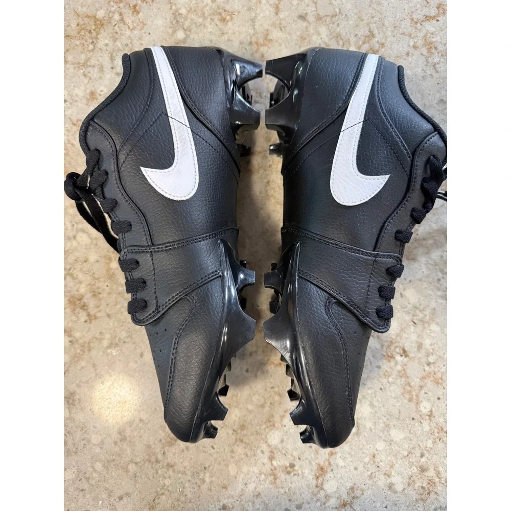 Jordan 1 Low TD Football Cleats Black White FJ6245-001 Mens 12
